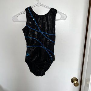 Like New black leotard with rhinestones - GK AM